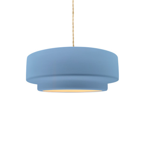 Small Tier 1-Light Pendant (254|CER-6540-SKBL-BRSS-BEIG-TWST-LED1-700)