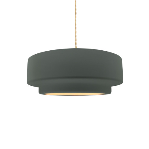 Small Tier 1-Light Pendant (254|CER-6540-PWGN-NCKL-BEIG-TWST)