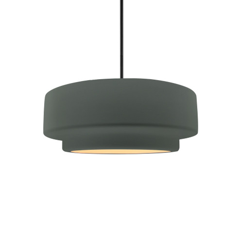 Small Tier 1-Light Pendant (254|CER-6540-PWGN-MBLK-RIGID)