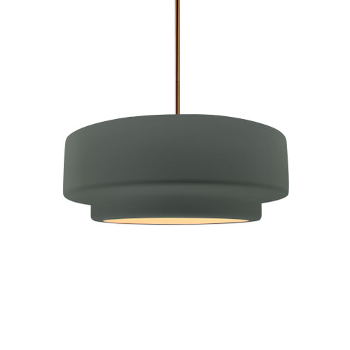 Small Tier 1-Light Pendant (254|CER-6540-PWGN-BRSS-RIGID)