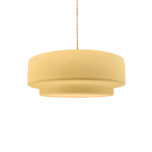 Small Tier 1-Light Pendant (254|CER-6540-MYLW-BRSS-BEIG-TWST)
