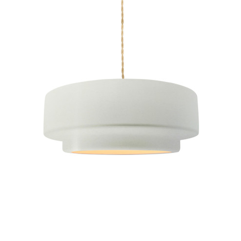 Small Tier 1-Light Pendant (254|CER-6540-MAT-NCKL-BEIG-TWST)