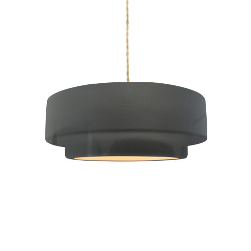 Small Tier 1-Light Pendant (254|CER-6540-GRY-NCKL-BEIG-TWST)