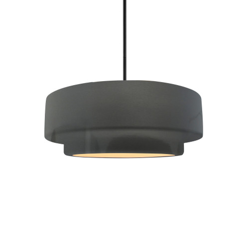 Small Tier 1-Light Pendant (254|CER-6540-GRY-MBLK-RIGID-LED1-700)