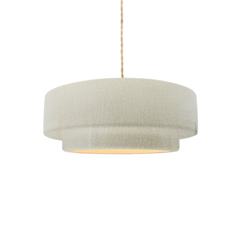 Small Tier 1-Light Pendant (254|CER-6540-CRK-MBLK-BEIG-TWST)