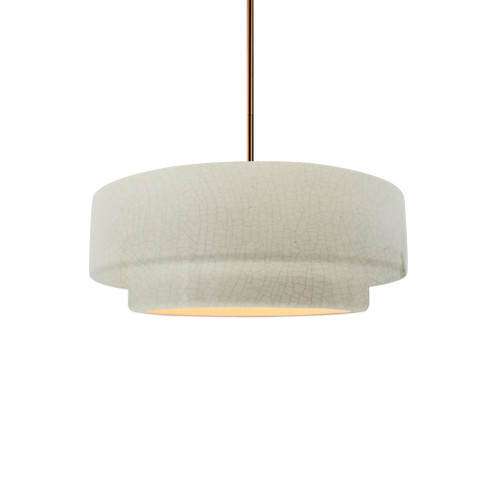 Small Tier 1-Light Pendant (254|CER-6540-CRK-BRSS-RIGID)