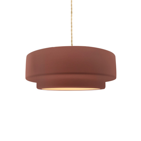 Small Tier 1-Light Pendant (254|CER-6540-CLAY-MBLK-BEIG-TWST)