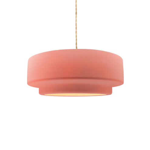 Small Tier 1-Light Pendant (254|CER-6540-BSH-BRSS-BEIG-TWST)