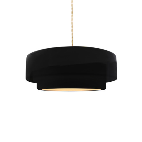 Small Tier 1-Light Pendant (254|CER-6540-BKMT-MBLK-BEIG-TWST)