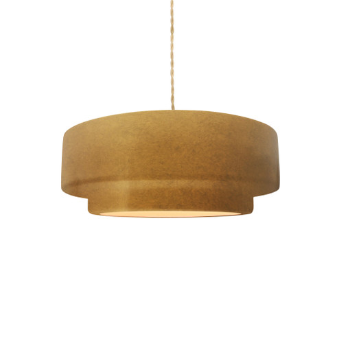 Small Tier 1-Light Pendant (254|CER-6540-ANTG-NCKL-BEIG-TWST)