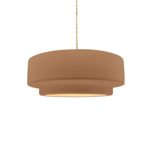 Small Tier 1-Light Pendant (254|CER-6540-ADOB-BRSS-BEIG-TWST)