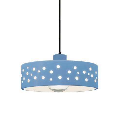 Perforated Dish 1-Light Pendant (254|CER-6467-SKBL-MBLK-BKCD-LED1-700)