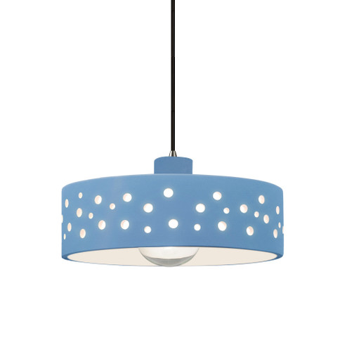 Perforated Dish 1-Light Pendant (254|CER-6467-SKBL-CROM-BKCD-LED1-700)