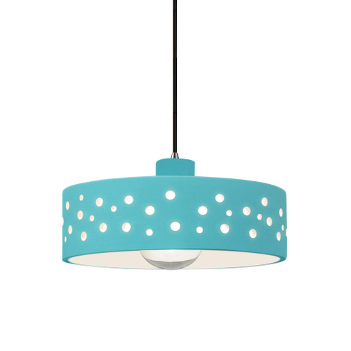 Perforated Dish 1-Light Pendant (254|CER-6467-RFPL-CROM-BKCD-LED1-700)