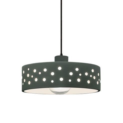 Perforated Dish 1-Light Pendant (254|CER-6467-PWGN-MBLK-BKCD)