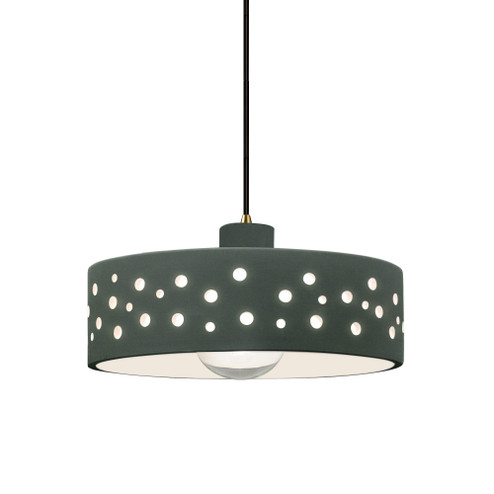 Perforated Dish 1-Light Pendant (254|CER-6467-PWGN-ABRS-BKCD-LED1-700)