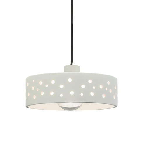 Perforated Dish 1-Light Pendant (254|CER-6467-MAT-CROM-BKCD)