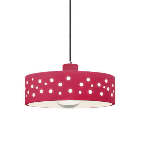 Perforated Dish 1-Light Pendant (254|CER-6467-CRSE-NCKL-BKCD-LED1-700)