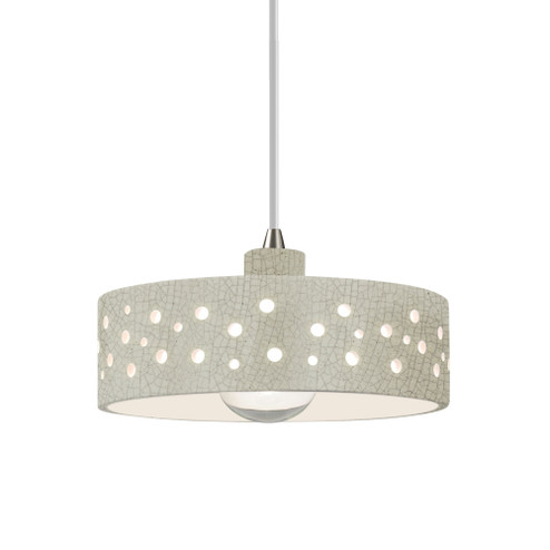Perforated Dish 1-Light Pendant (254|CER-6467-CRK-NCKL-WTCD)