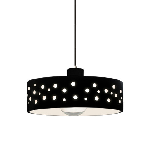 Perforated Dish 1-Light Pendant (254|CER-6467-CRB-NCKL-BKCD)