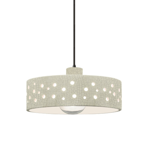 Perforated Dish 1-Light Pendant (254|CER-6467-CKC-MBLK-BKCD)