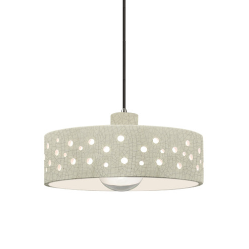 Perforated Dish 1-Light Pendant (254|CER-6467-CKC-CROM-BKCD)