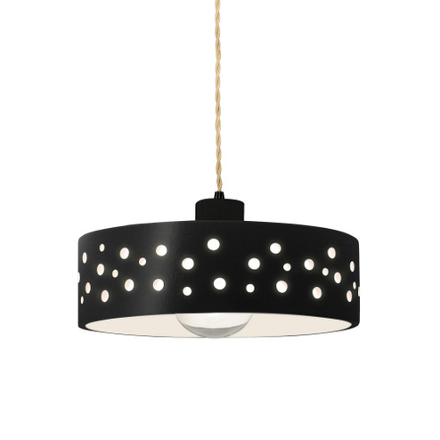 Perforated Dish LED 1-Light Pendant (254|CER-6467-BLK-MBLK-BEIG-TWST-LED1-700)