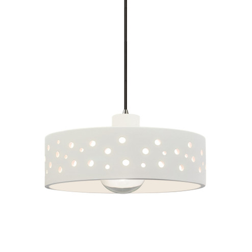 Perforated Dish 1-Light Pendant (254|CER-6467-BIS-CROM-BKCD)