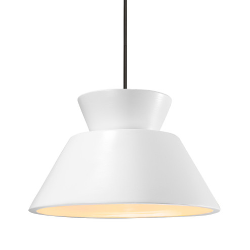 Medium Trapezoid 1-Light Pendant (254|CER-6423-WHT-MBLK-RIGID-LED1-700)