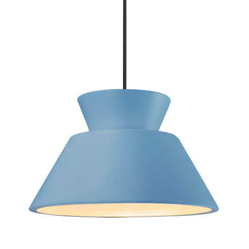 Medium Trapezoid 1-Light Pendant (254|CER-6423-SKBL-MBLK-RIGID)