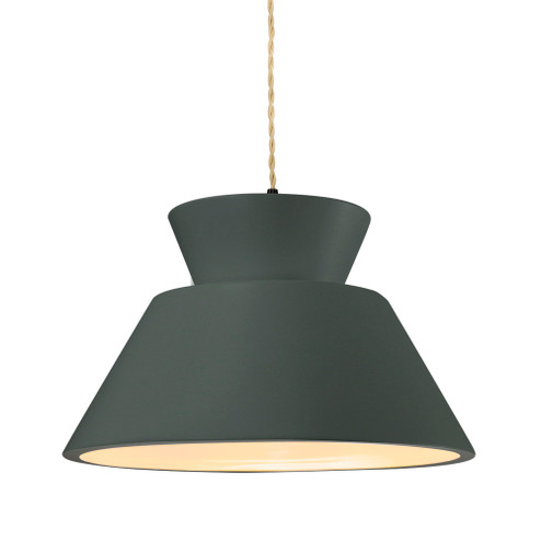 Medium Trapezoid 1-Light Pendant (254|CER-6423-PWGN-MBLK-BEIG-TWST-LED1-700)