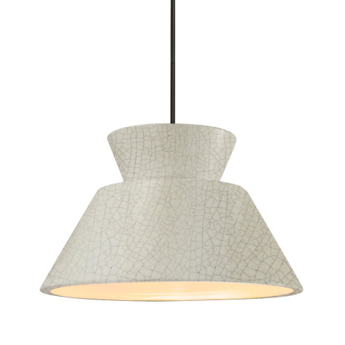 Medium Trapezoid 1-Light Pendant (254|CER-6423-CRK-MBLK-RIGID)