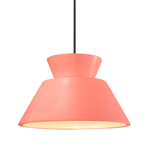 Medium Trapezoid 1-Light Pendant (254|CER-6423-BSH-MBLK-RIGID)