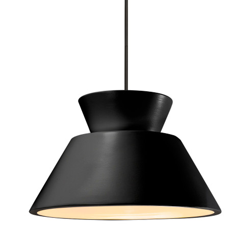 Medium Trapezoid 1-Light Pendant (254|CER-6423-BLK-MBLK-RIGID-LED1-700)