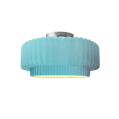 Small Tier Pleated Semi-Flush (254|CER-6370-RFPL-NCKL)