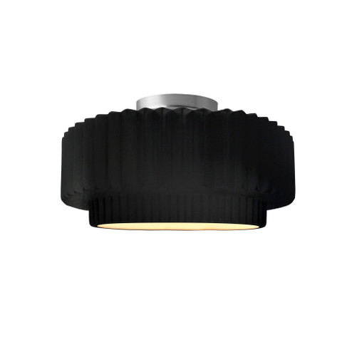 Small Tier Pleated Semi-Flush (254|CER-6370-CRB-NCKL-LED1-700)
