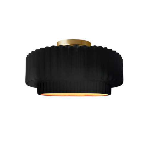 Small Tier Pleated Semi-Flush (254|CER-6370-CBGD-BRSS-LED1-700)