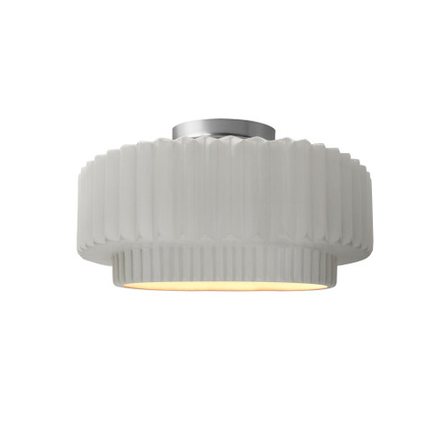 Small Tier Pleated Semi-Flush (254|CER-6370-BIS-NCKL-LED1-700)
