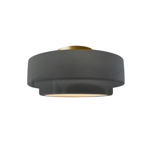 Small Tier Semi-Flush (254|CER-6360-GRY-BRSS-LED1-700)