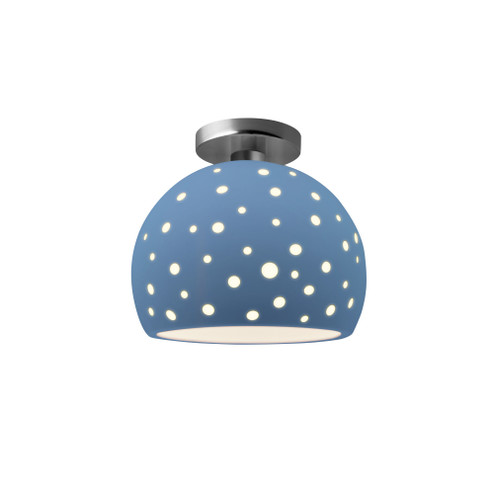 Perforated Medium Globe Semi-Flush (254|CER-6359-SKBL-NCKL-LED1-700)
