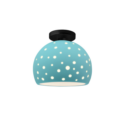 Perforated Medium Globe Semi-Flush (254|CER-6359-RFPL-MBLK)