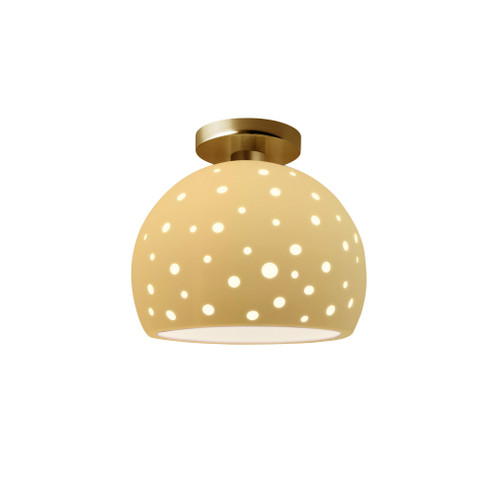 Perforated Medium Globe Semi-Flush (254|CER-6359-MYLW-BRSS)