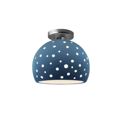 Perforated Medium Globe Semi-Flush (254|CER-6359-MID-NCKL)