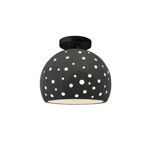 Perforated Medium Globe Semi-Flush (254|CER-6359-GRY-MBLK)