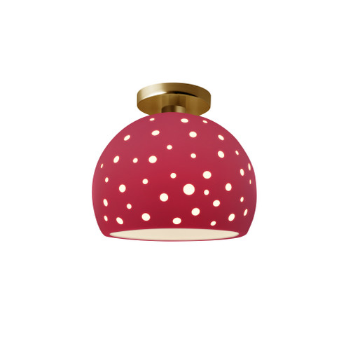 Perforated Medium Globe Semi-Flush (254|CER-6359-CRSE-BRSS)
