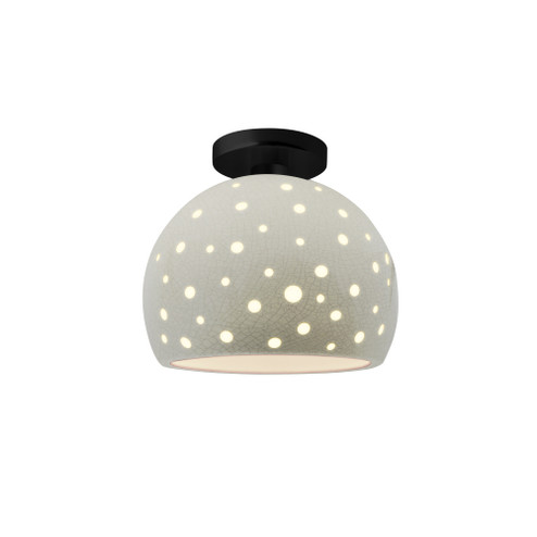 Perforated Medium Globe Semi-Flush (254|CER-6359-CRK-MBLK)