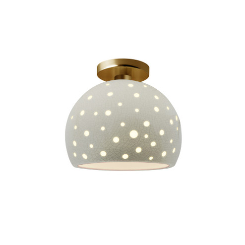 Perforated Medium Globe Semi-Flush (254|CER-6359-CRK-BRSS)