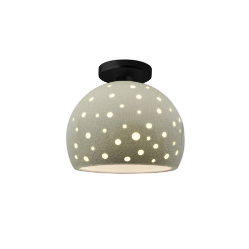 Perforated Medium Globe Semi-Flush (254|CER-6359-CKC-MBLK-LED1-700)