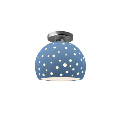 Perforated Small Globe Semi-Flush (254|CER-6357-SKBL-NCKL)
