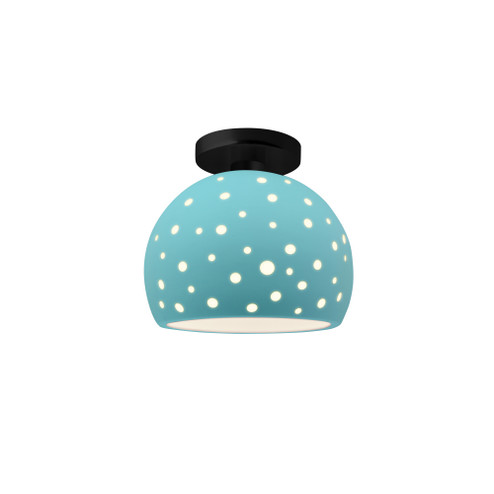 Perforated Small Globe Semi-Flush (254|CER-6357-RFPL-MBLK)